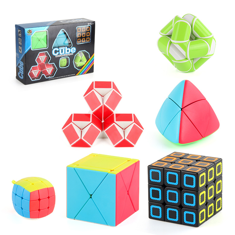 Panxin Cubo de Rubik de forma especial Serie de regla mágica caja de regalo traje espejo de segundo y tercer orden Variedad del cubo de Rubik regla mágica serpiente mágica pequeño cubo de Rubik