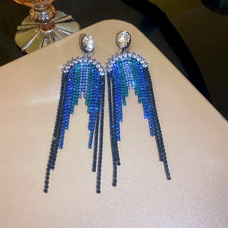 Fashion Tassel Metal Plating Artificial Rhinestones Womenu0027S Earrings 1 Pair