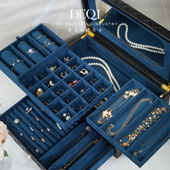 Double-layer storage box desktop organization ring necklace jewelry sorting storage box large capacity jewelry box storage box