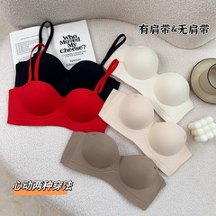 Summer Sexy Half Cup Wire-Free Removable Strap Bra for Women, Clustering Small Bust, Increases Cleavage, No Underwire