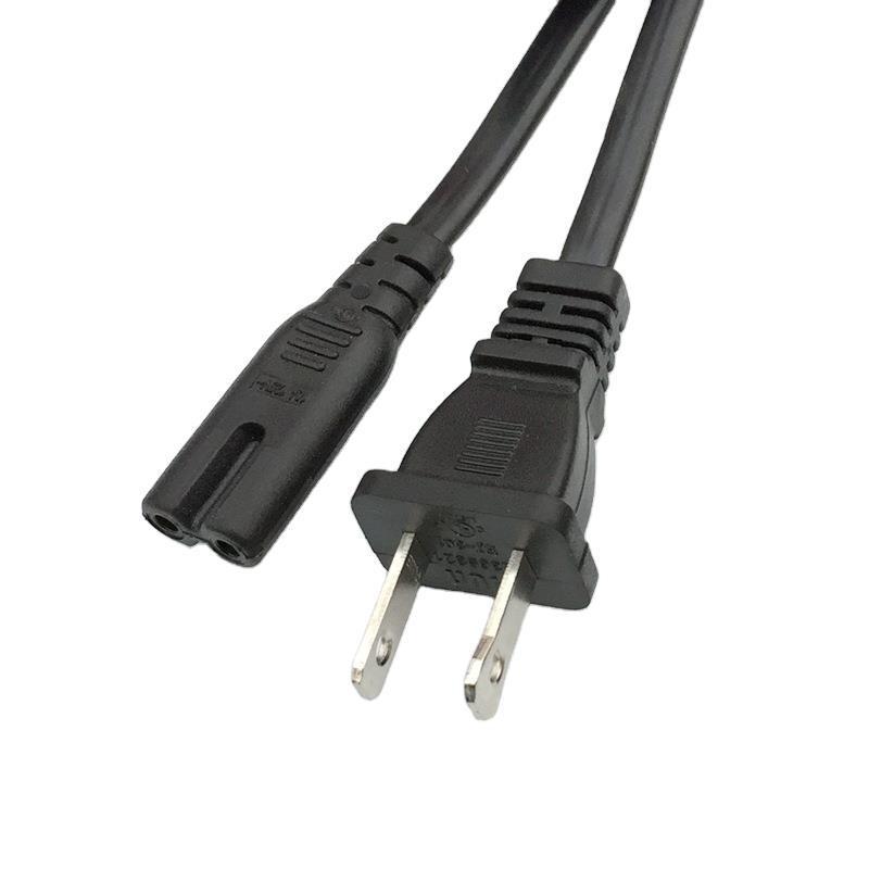 美规ETL认证八字尾两芯电源线 美标调光开关台灯音箱插头连接线