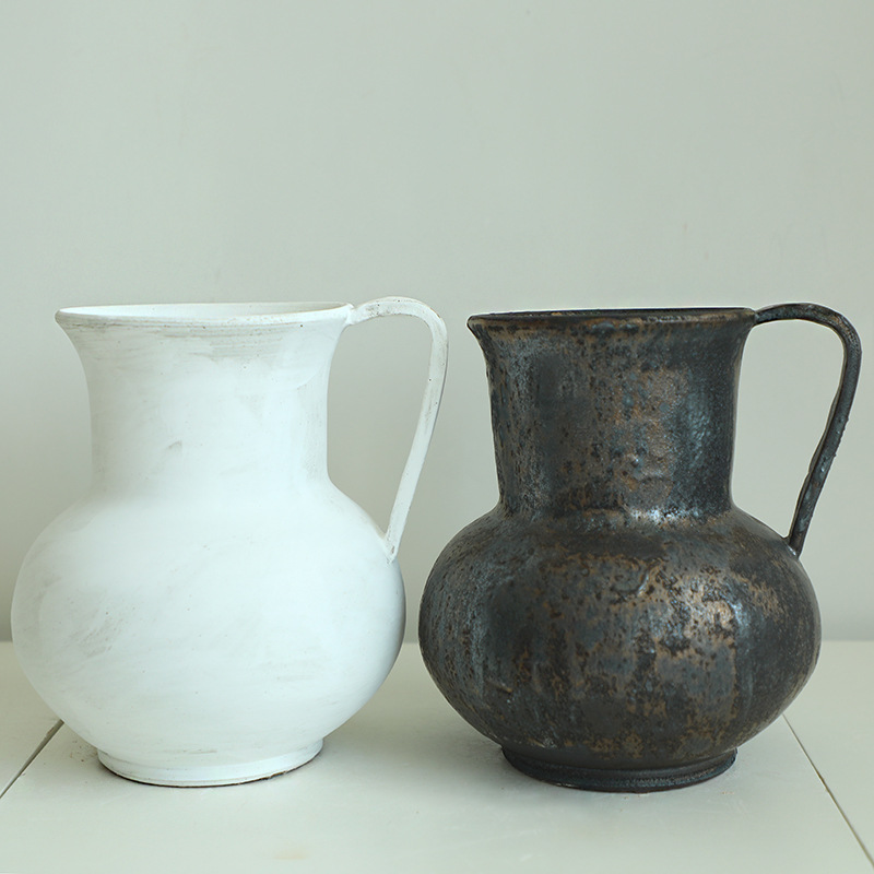 일본 스타일 침묵하는 바람 순수한 수제 꽃병 냄비 Jingdezhen 도자기 차 공간 꽃 장식품 소스 공장