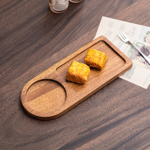 胡桃木早餐托盘实木餐具盘咖啡杯托家用茶点盘网红美食摆盘批发