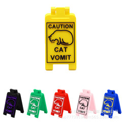 国境を越えたアマゾンのクリエイティブな面白い新しいCat Vomit Signいたずら猫犬嘔吐警告マーク