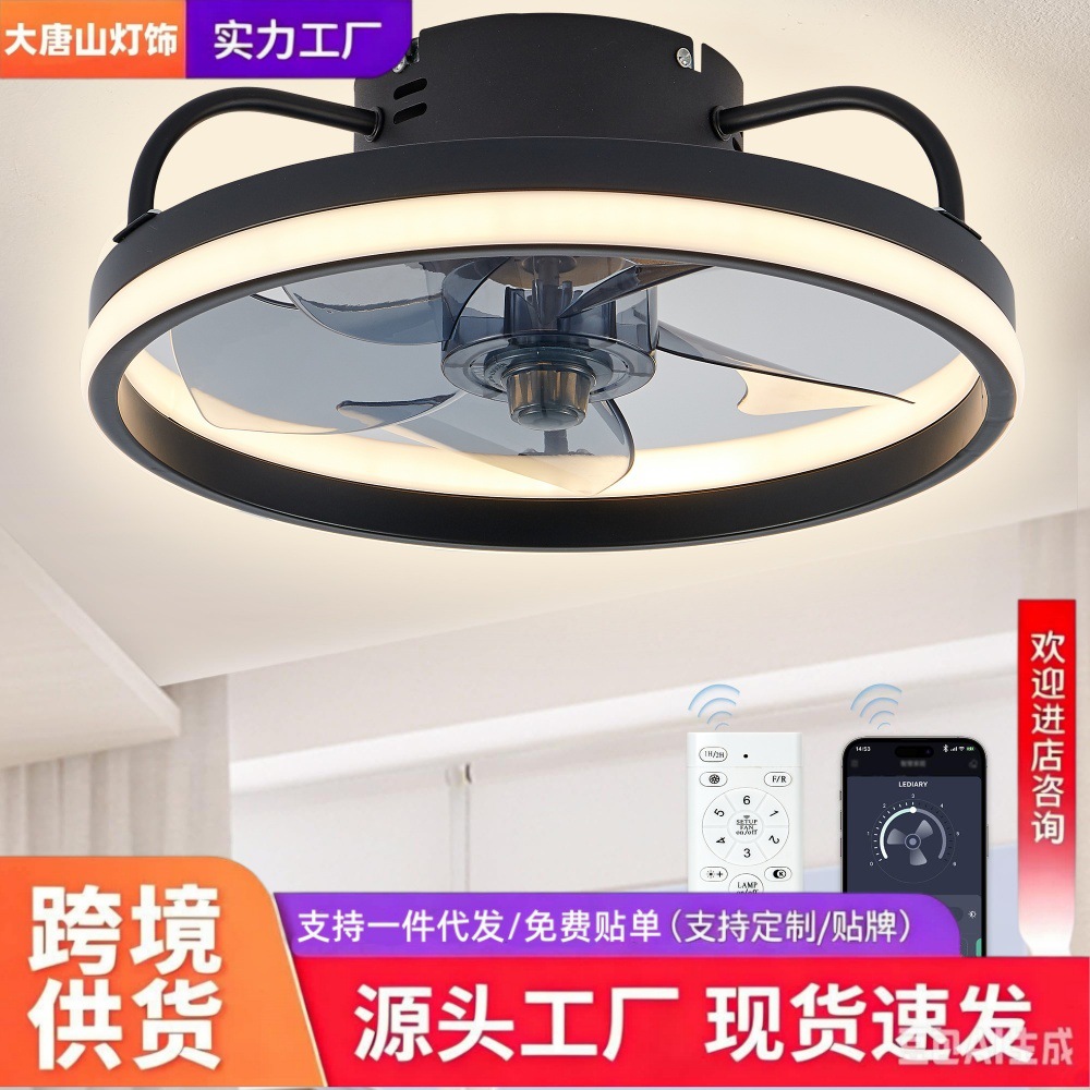 Direct Supply Source for Foreign Trade Ceiling Fan Lights, Simple Bedroom Ceiling Fan Lights, Round Ceiling Fan Lights, Wide Voltage Range 85-265V
