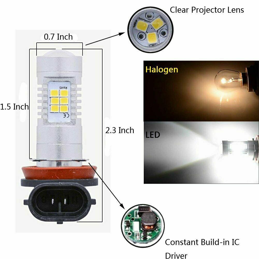 Luz de niebla transfronteriza H8 / H9 / H11 2835 21SMD faro de niebla LED faro