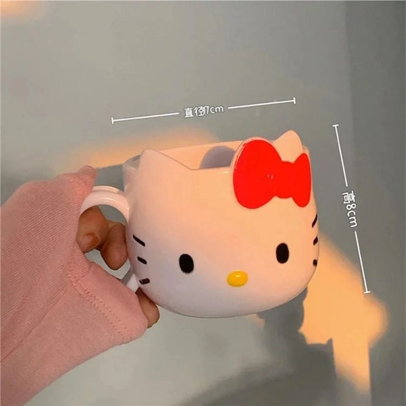 Кружка для полоскания рта Kitty Cartoon, милый стакан для девочек с сердцем, творческий стакан для чистки зубов с ручкой