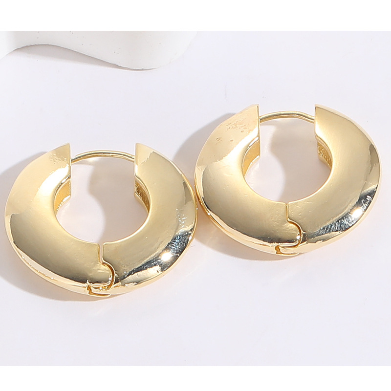 INS Style Round Heart Shape Copper Plating Hoop Earrings Drop Earrings 1 Pair