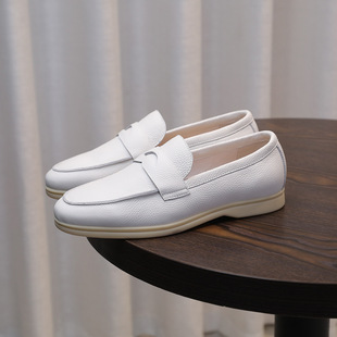 2025 New Loafers Men's Suede Leather Summer Walk Casual Leather Shoes One-Leg Beanie Shoes Summer