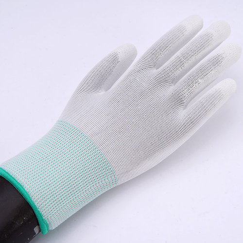 Manufacturer supplies nylon PU palm-coated gloves, wear-resistant, dust-free, anti-static electronic workshop protective labor protection gloves