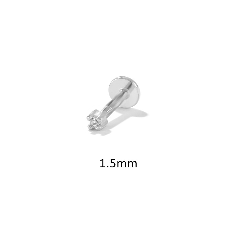 Mode Couleur Unie Argent Sterling Placage Incruster Zircon Boucles D'oreilles 1 Pièce display picture 8