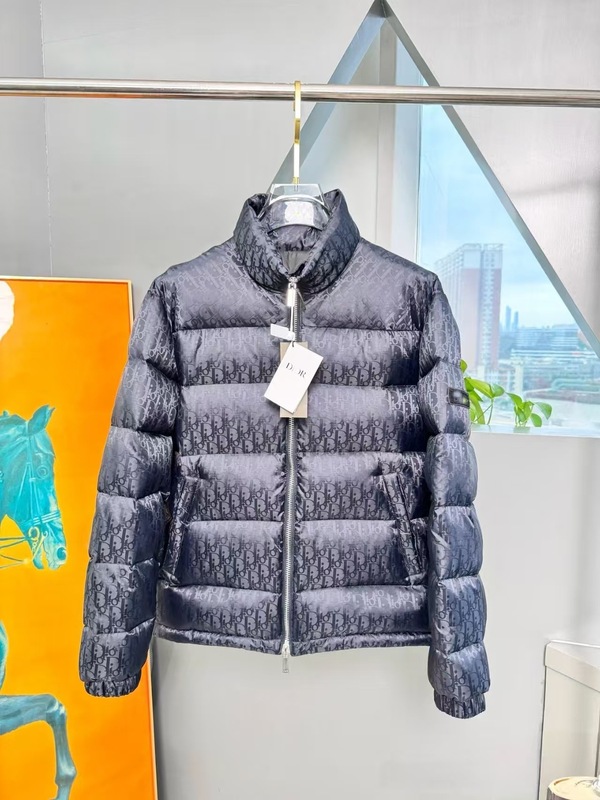 2025年新款D家现货 男士立领字母提花羽绒服防水抗寒加厚保暖外套|undefined