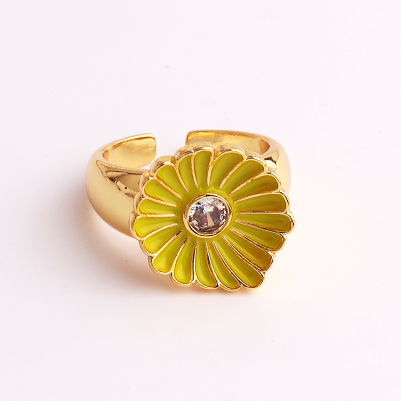 Simple Style Flower Copper Plating Open Ring 1 Piece