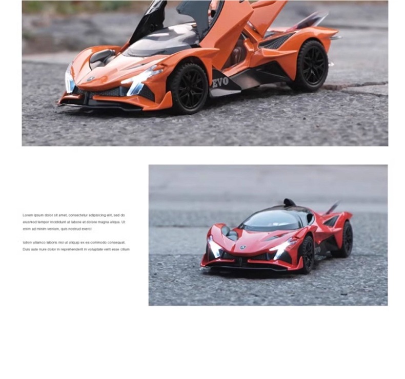 Apollo Sun God car model, sports car model, simulated alloy car model, collectible ornament, toy car for boys