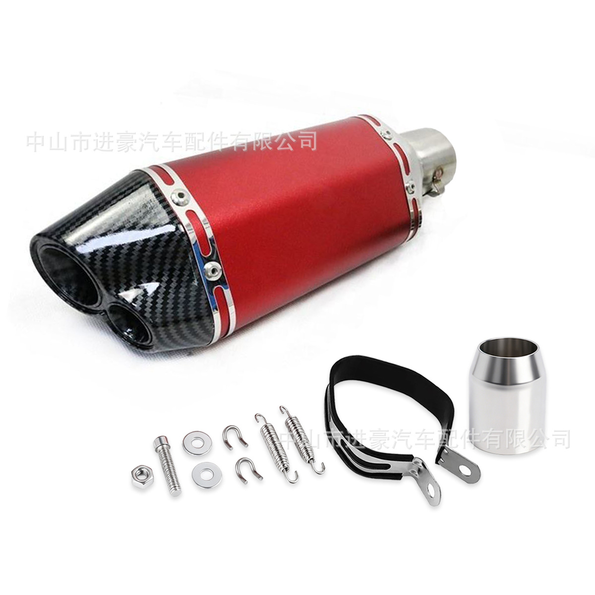 Motorcycle modified exhaust pipe, Scorpio small hexagonal design, 300MM small hexagonal double-hole model, 51MM diameter, universal fit