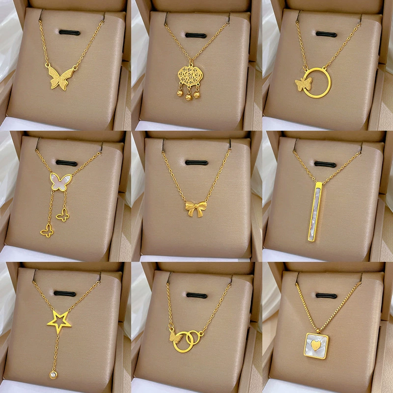 Простое колье-чокер для женщин, ювелирные изделия из титановой стали, трансграничные