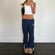 American Sports Casual Pants Digital Printing Low Waist Straight Woven Pants European and American Street Loose Straight Split Pants