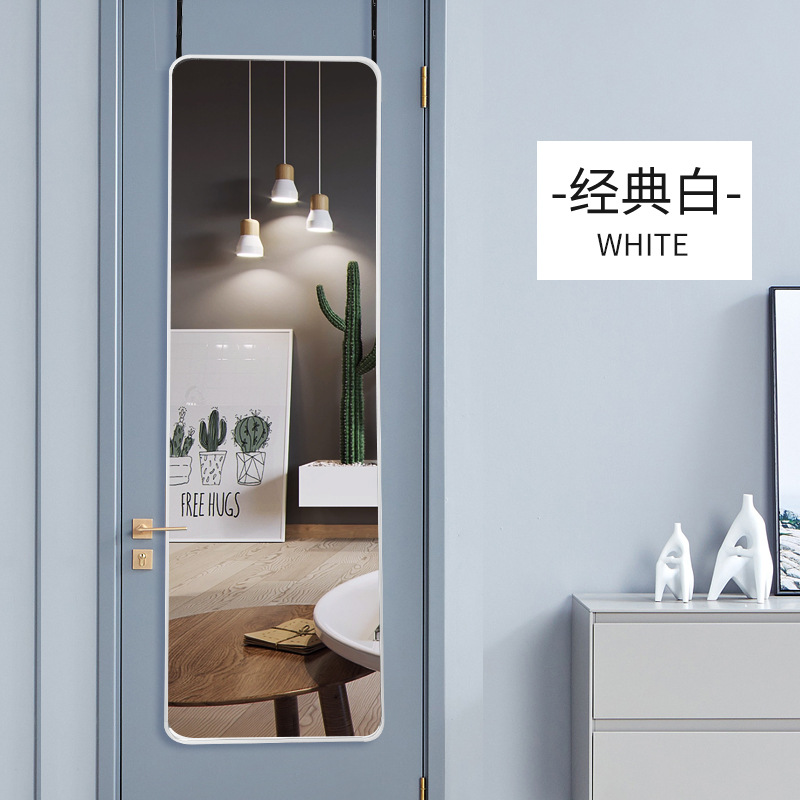 Ropa espejo colgante de pared dormitorio puerta montada en la pared espejo trasero puerta colgante hogar sin perforaciones montaje en la pared hogar espejo de cuerpo completo para mujeres