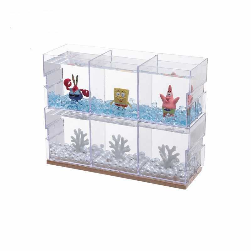 Square small plastic glass aquarium
