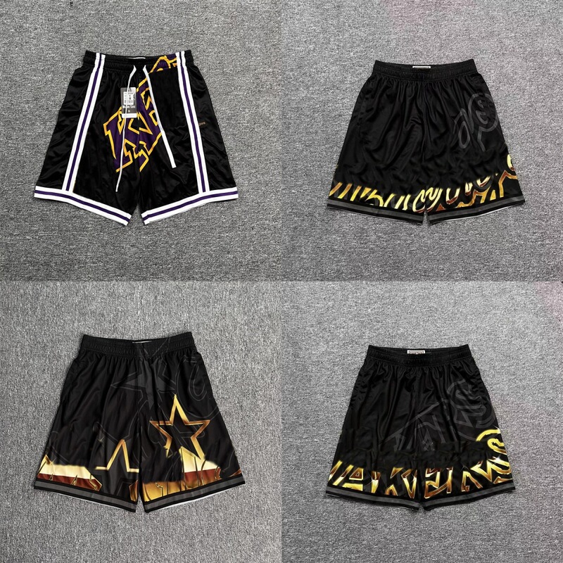 Basketball Magic Team Letter Pattern Shorts Casual Sports Fitness Training Loose Quarter Pants Basketball Pants