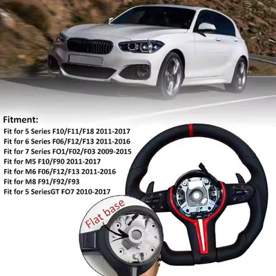 Genuine leather steering wheel Steering wheel - flat-mouth