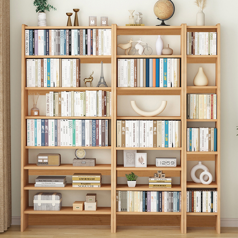 Estantería de madera maciza completa Estante para el hogar Estante de almacenamiento de sala de estar Estante de exhibición trapezoidal contra la pared Estante simple de varias capas