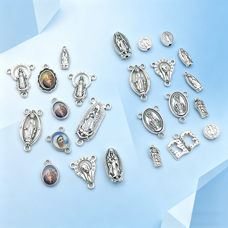 Cross-Border Three-Hole Zinc Alloy Connector Rosary Necklace Bracelet DIY Cross Pendant Multi-Hole Connection Accessories