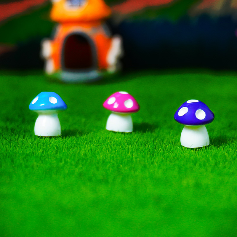 Nueva decoración de micro paisaje proceso de resina hongo pequeño multicolor estilo explosivo transfronterizo accesorios de bricolaje joyería suculente
