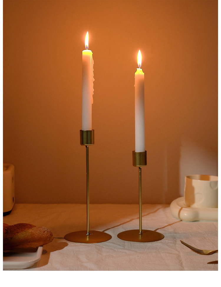 Simple Style Classic Style Solid Color Iron Candlestick Artificial Decorations display picture 1