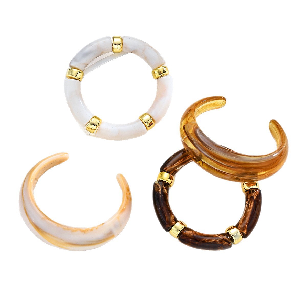 Cross-border Europa y América pulsera retro cuentas de bambú pulsera ámbar diseño sensación de mareo pulsera de moda exagerada CCB
