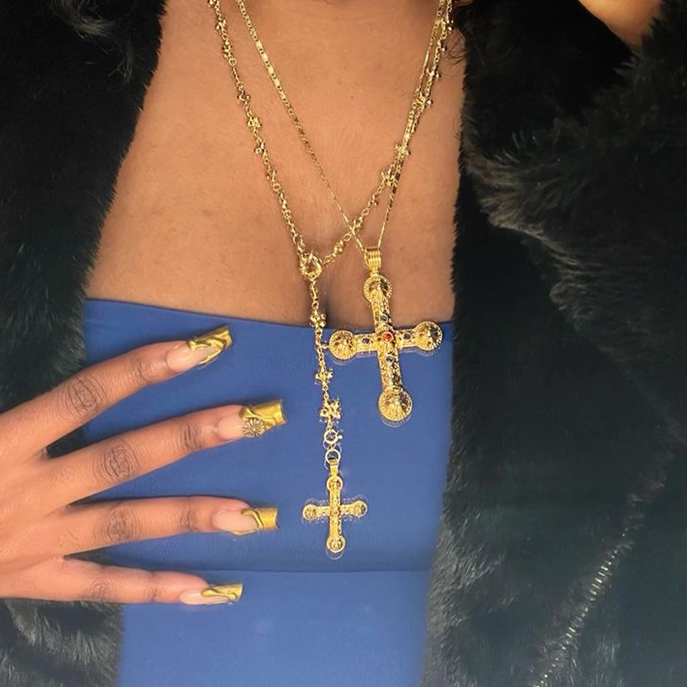 Lobster Trigger Clasp Closure Clasp Closure Type Vintage Style Cross Copper Alloy Lobster Trigger Clasp Closure Pendant Necklaces Wholesale