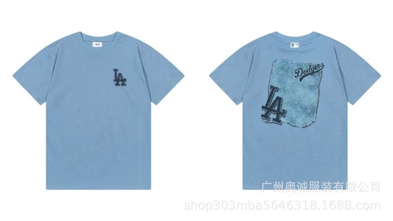 韓国 25ss 新 MLB 春夏新作 ny ビッグロゴ刺繍半袖プリントラウンドネック Tシャツ男女兼用|undefined