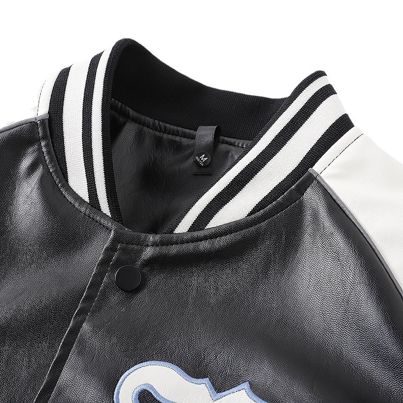 Ropa de locomotiva vintage americana chaqueta de cuero PU chaqueta de béisbol masculino chaqueta de piloto de primavera y otoño chaqueta de función masculina