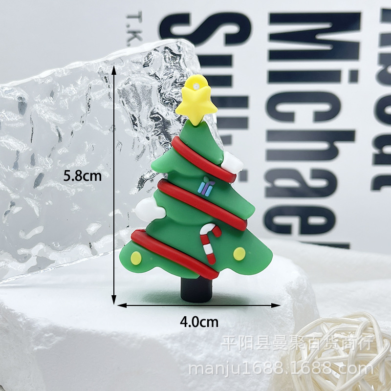 Nuevo llavero de Navidad colgante de goma suave de dibujos animados de Navidad muñeco de nieve ancianos llavero colgante de Navidad pequeño regalo