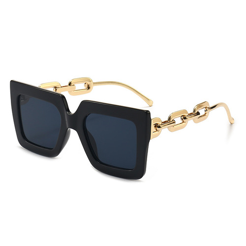 New light color sunglasses PC full frame chain hollow temples women's sunglasses European and American style sunglasses