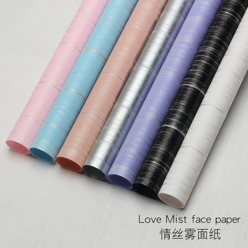 Huaxi transfronterizo al por mayor seda amor niebla papel florista hansu papel impermeable OPP papel de envoltura flor floral papel de embalaje ramo de flores