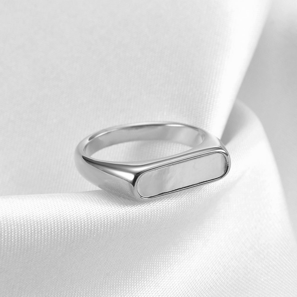 Simple Style Geometric Titanium Steel Enamel Shell Rings 1 Piece