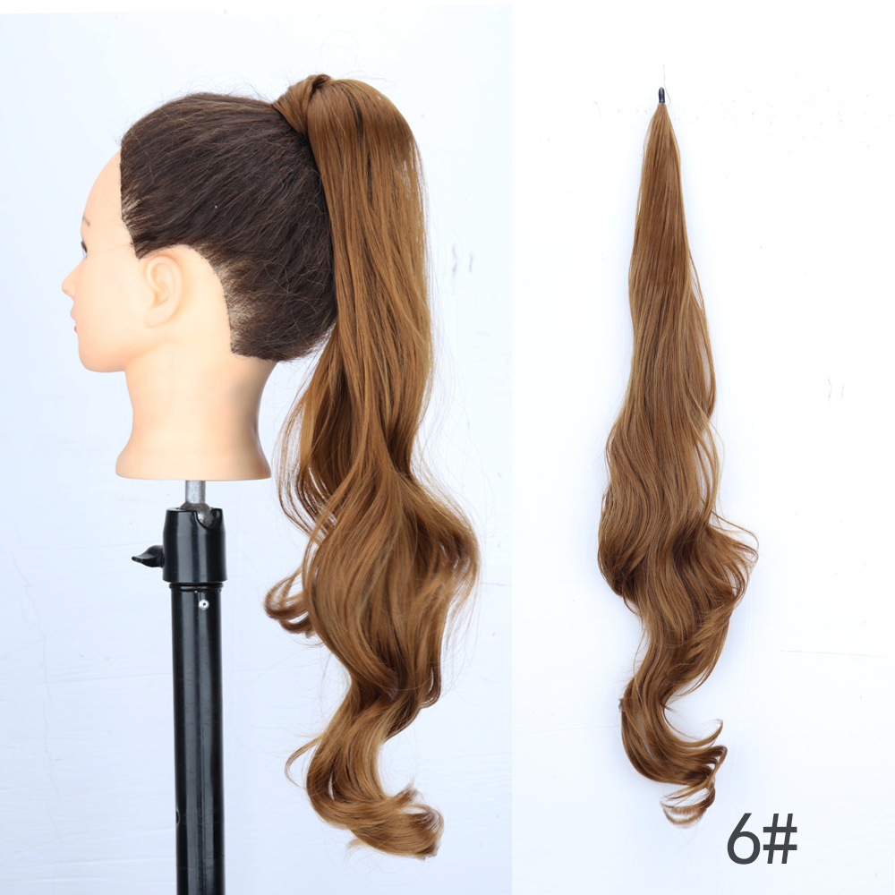 28 pulgadas largas pelucas de cola de caballo europeas y estadounidenses alrededor extensión de cabello de cola de caballo barra de cabello