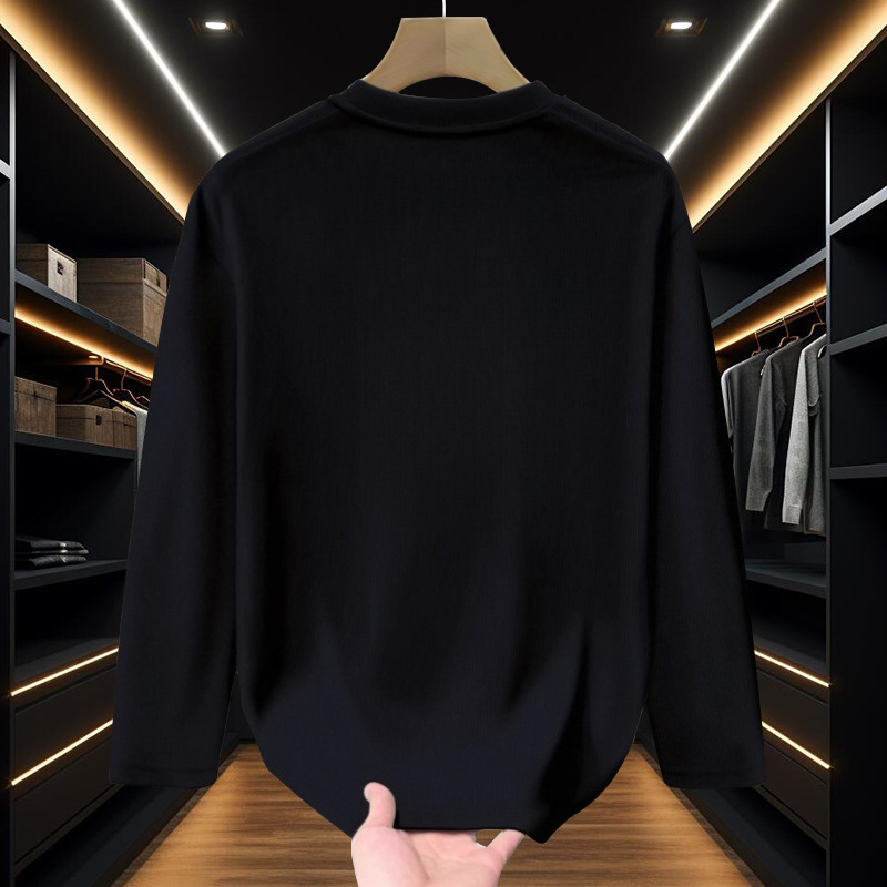 Herren Langarm T-shirt Aus Schwerer Baumwolle Als Thermo-unterhemd_voghion.com