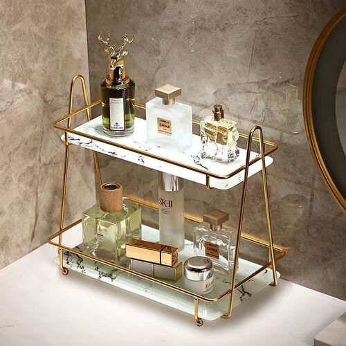 Bathroom storage rack light luxury bathroom washbasin cosmetics storage rack desktop countertop dressing rack