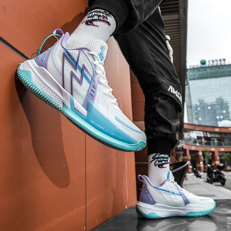 Blitz 8 White Basketball Shoes for Men and Women, Practical Ultra-Light Breathable High School Entrance Examination Students and Kidsren's Competition Cushioning Sports Shoes