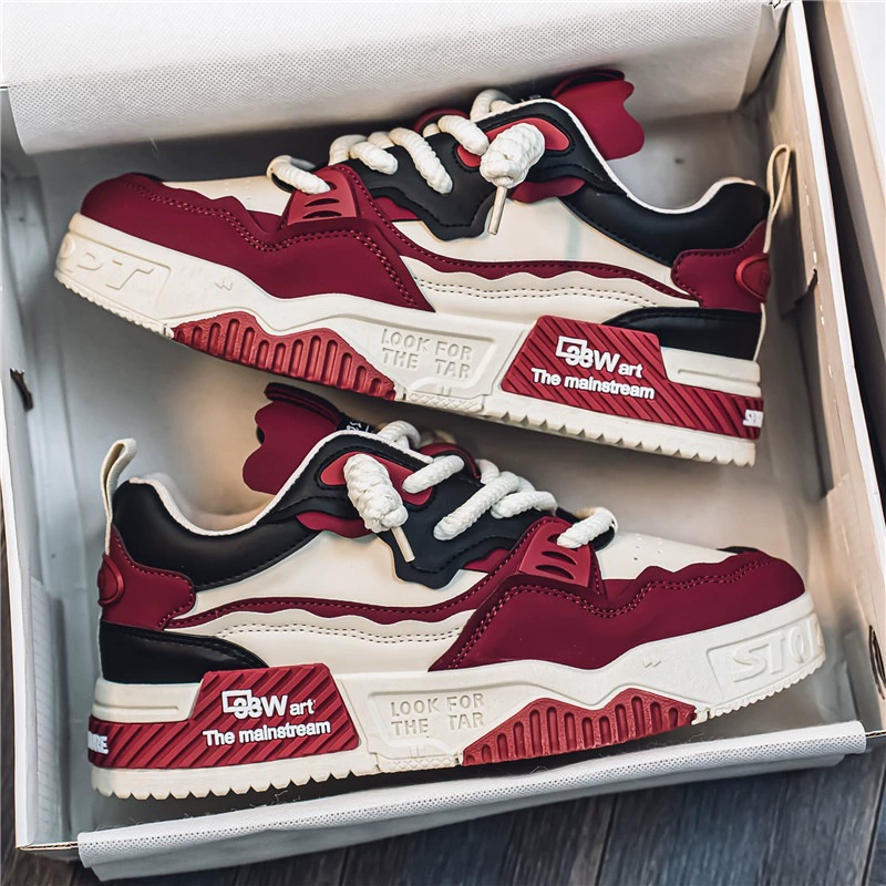 Мужская обувь 2025 Весенний прилив, дикая красная доска, молодежная спортивная толстая подошва 47 Большой размер 48 повседневная обувь