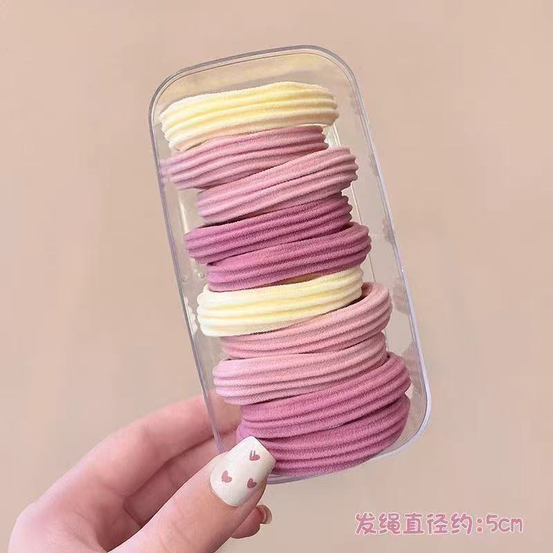 Ins viento frío gradiente gris 3 correas para el cabello gruesas y de alta elasticidad bandas de goma para atar el cabello