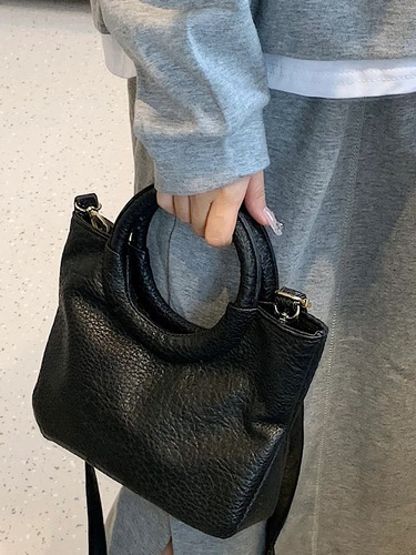 Niche design high-end retro ring handbag women's Korean style temperament versatile fashion soft side shoulder crossbody bag