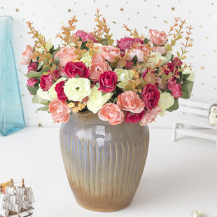 Simulation flower European -style 21 -headed snowflake diamond rose engineering artificial flower decorative flower manufacturers wholesale