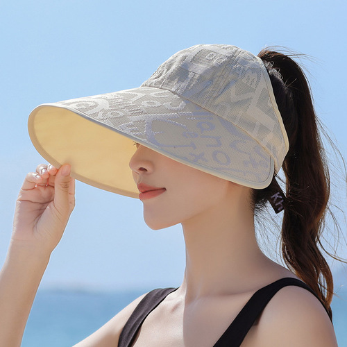 MEETSUNNY Korean style fashion oversized brim sunshade summer outdoor activities anti-UV sunscreen hat forehead protector hat