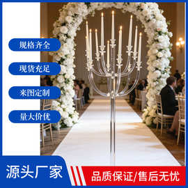13头欧式水晶烛台 婚礼婚庆派对家居多头防风烛台