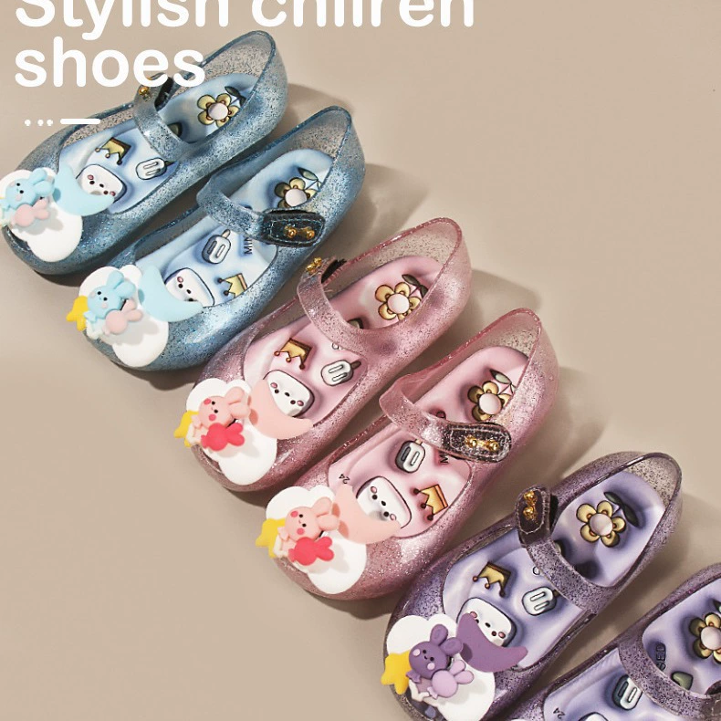 Детская обувь желе хрустальная обувь весна 2024 новая детская обувь детская обувь для девочек сандалии принцессы обувь 3-6 лет через границу