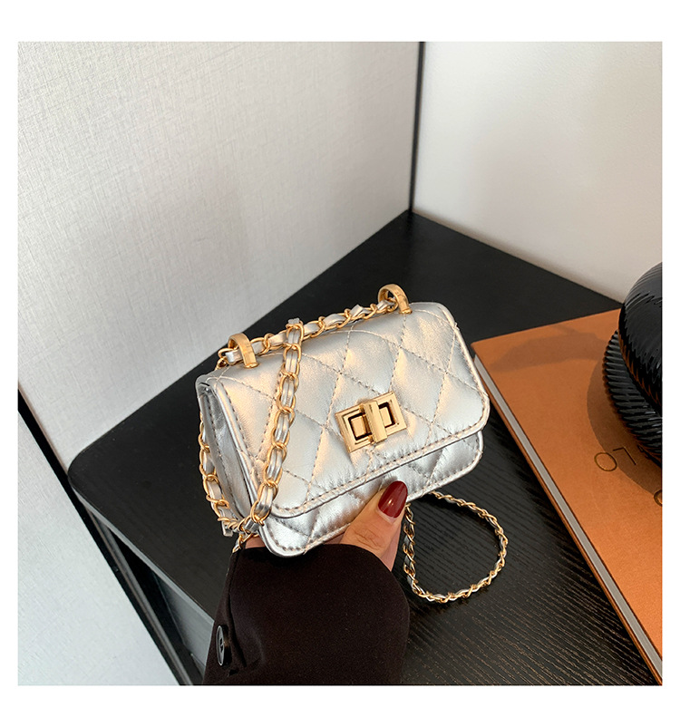Pu Leather Material Solid Color Pattern All Seasons Season Women's Pu Leather Solid Color Classic Style Square Lock Clasp Crossbody Bag