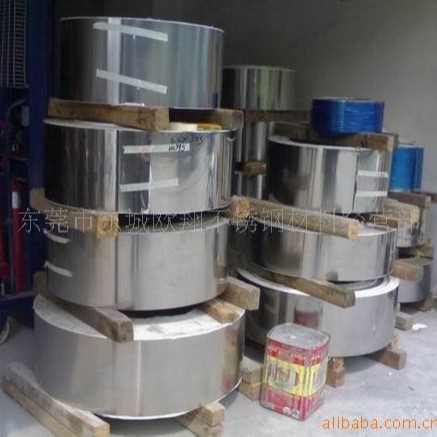 厂家供应SUS301不锈钢带弹片金属制品·发条专用材镀镍不锈钢卷带